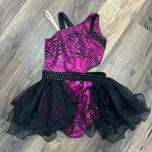 Revolution Dance Costume hot pink and black size LC